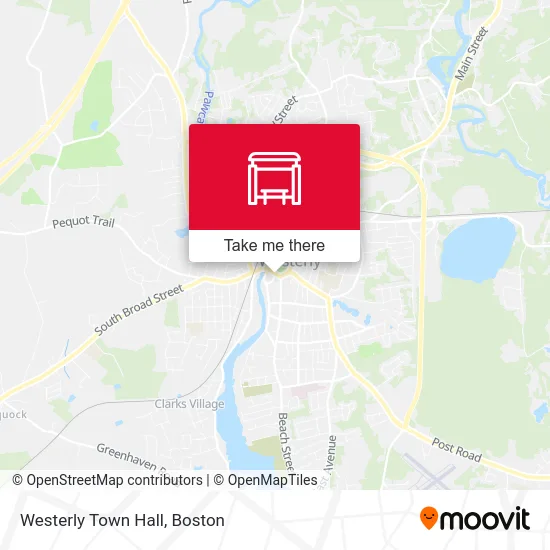 Westerly Town Hall map