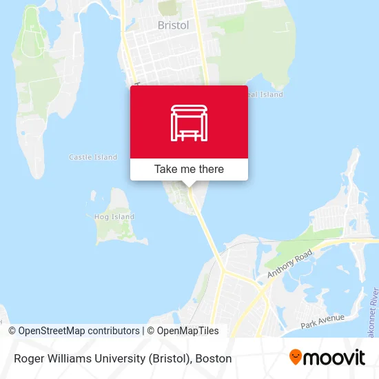 Roger Williams University (Bristol) map