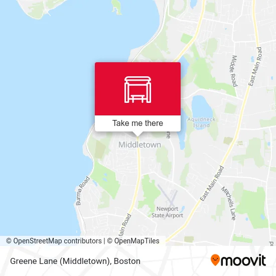 Greene Lane (Middletown) map