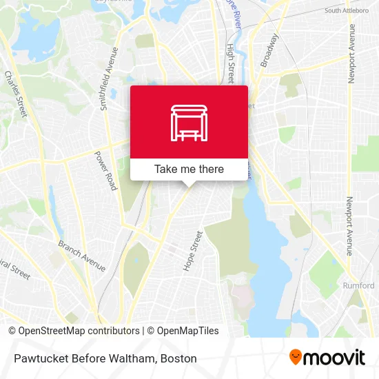 Pawtucket Before Waltham map