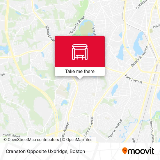 Cranston Opposite Uxbridge map