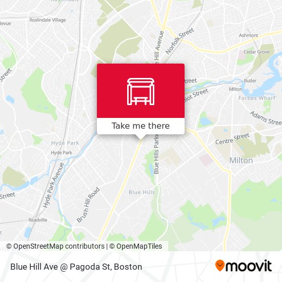 Mapa de Blue Hill Ave @ Pagoda St