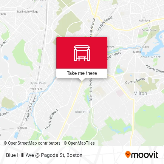 Blue Hill Ave @ Pagoda St map