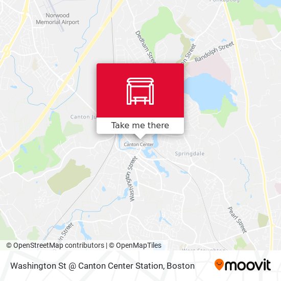 Washington St @ Canton Center Station map