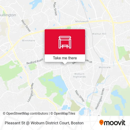 Pleasant St @ Woburn District Court map