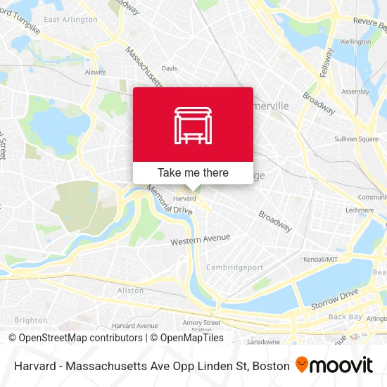 Mapa de Harvard - Massachusetts Ave Opp Linden St