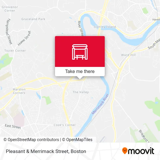 Pleasant & Merrimack Street map