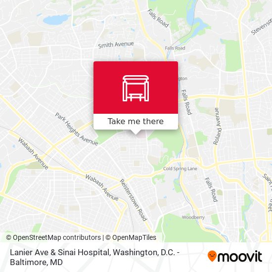 Lanier Ave & Sinai Hospital map
