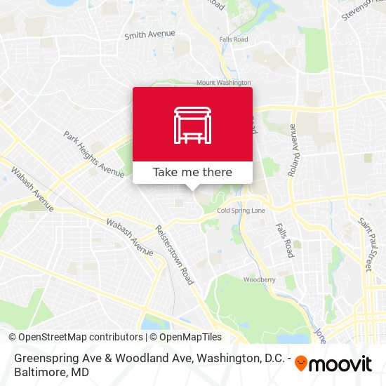 Greenspring Ave & Woodland Ave map