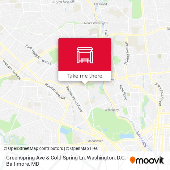 Greenspring Ave & Cold Spring Ln map