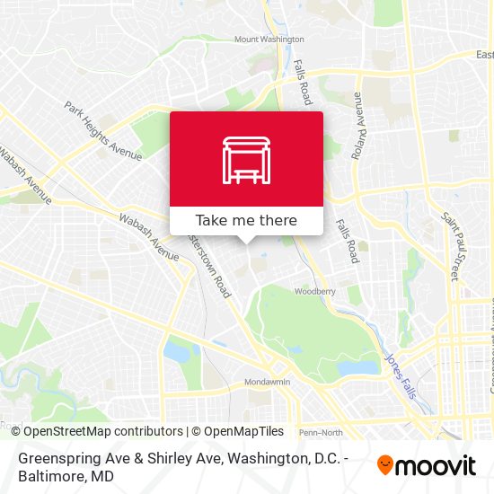 Greenspring Ave & Shirley Ave map