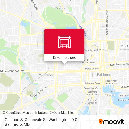 Calhoun St & Lanvale St map