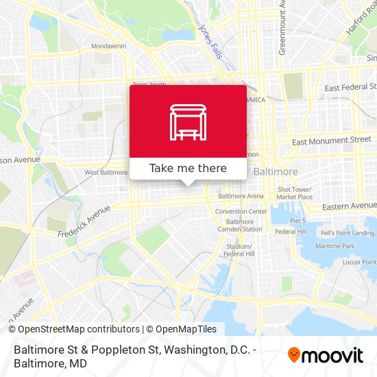 Baltimore St & Poppleton St map