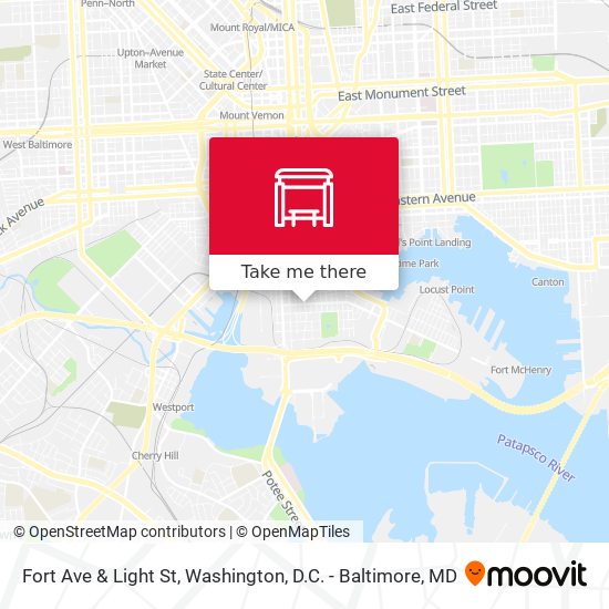 Fort Ave & Light St map