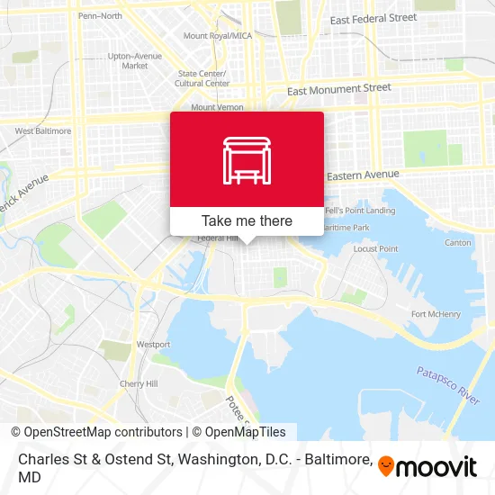 Charles St & Ostend St map