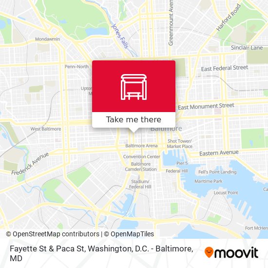 Fayette St & Paca St map