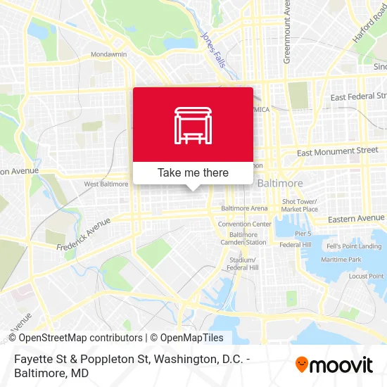 Fayette St & Poppleton St map