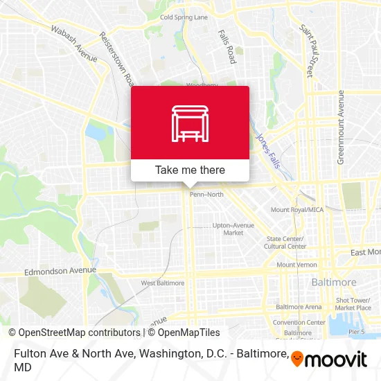 Fulton Ave & North Ave map