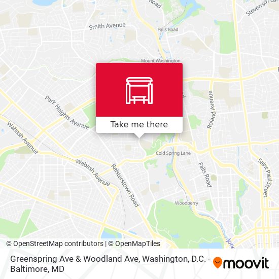 Greenspring Ave & Woodland Ave map