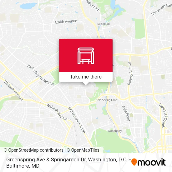 Greenspring Ave & Springarden Dr map