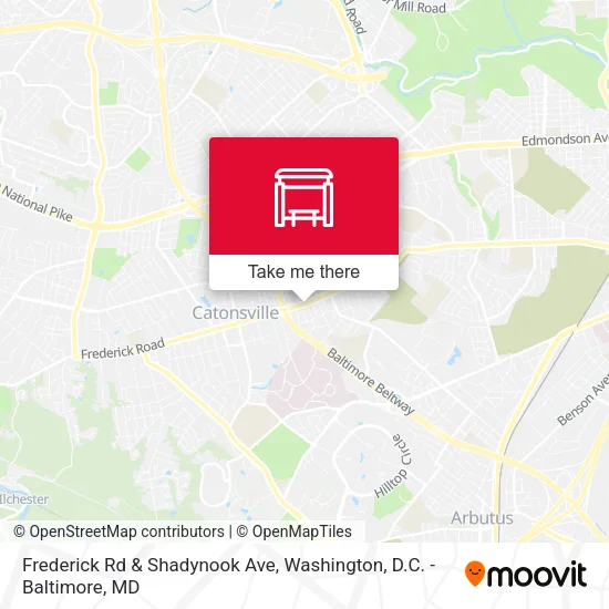 Frederick Rd & Shadynook Ave map