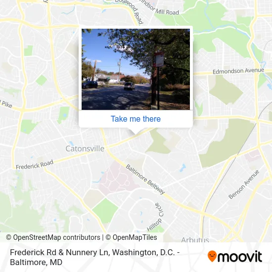 Frederick Rd & Nunnery Ln map