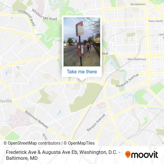 Frederick Ave & Augusta Ave Eb map