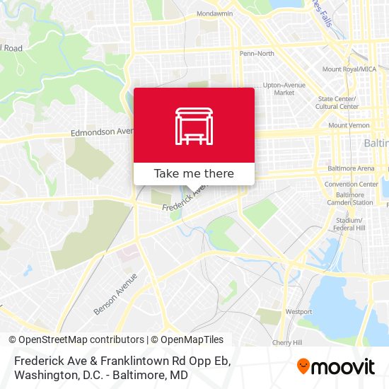 Mapa de Frederick Ave & Franklintown Rd Opp Eb