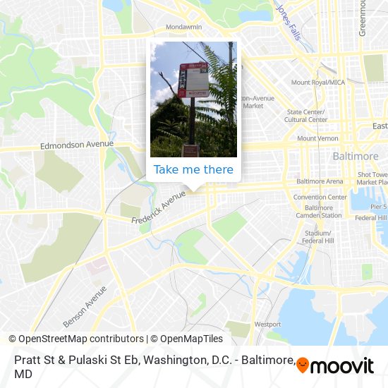 Pratt St & Pulaski St Eb map