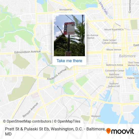 Pratt St & Pulaski St Eb map