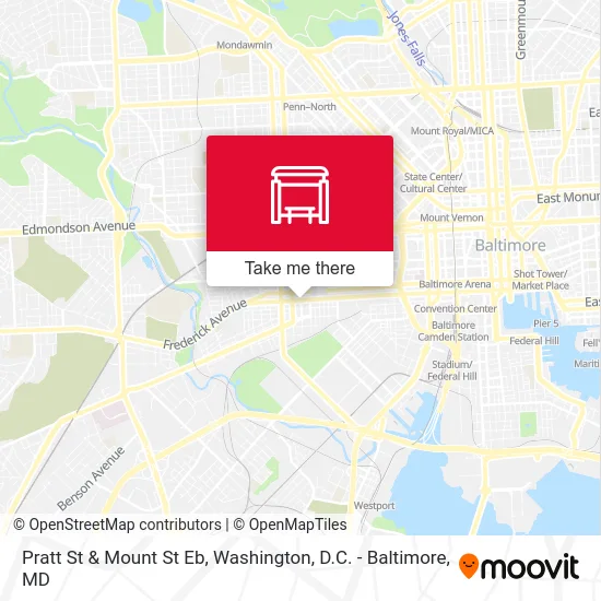 Pratt St & Mount St Eb map