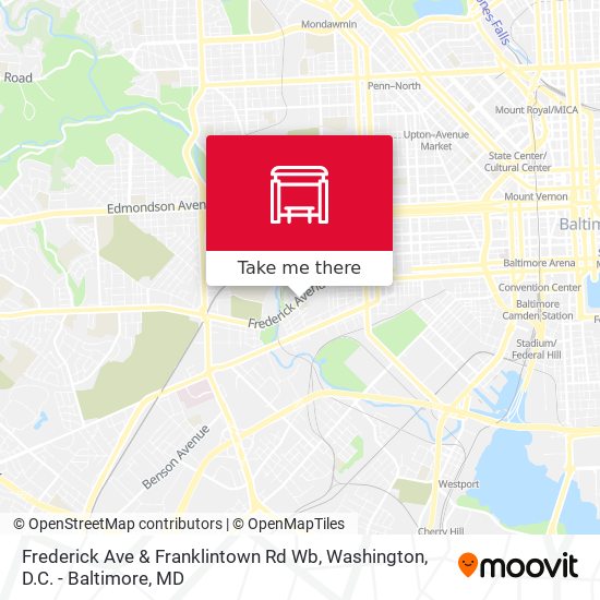 Frederick Ave & Franklintown Rd Wb map