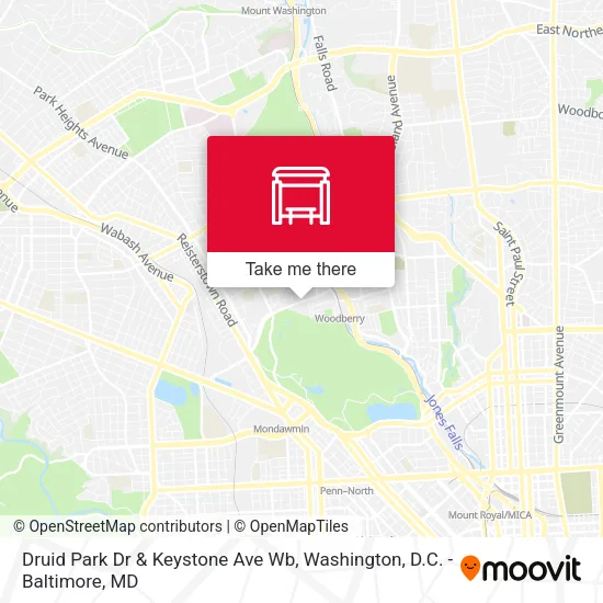 Druid Park Dr & Keystone Ave Wb map