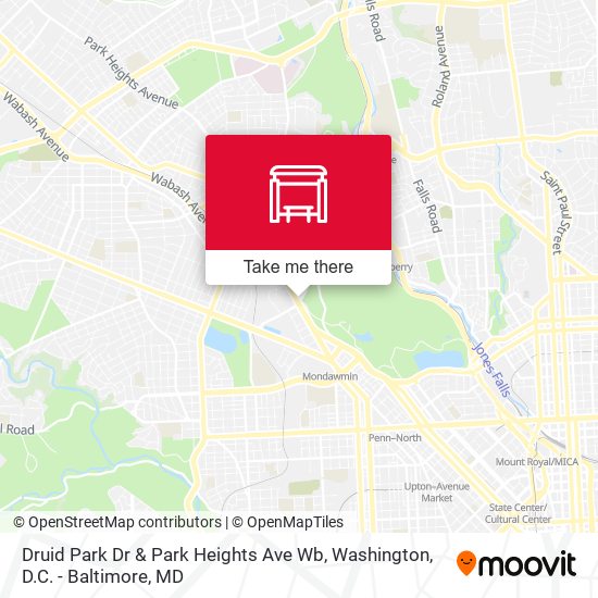 Druid Park Dr & Park Heights Ave Wb map