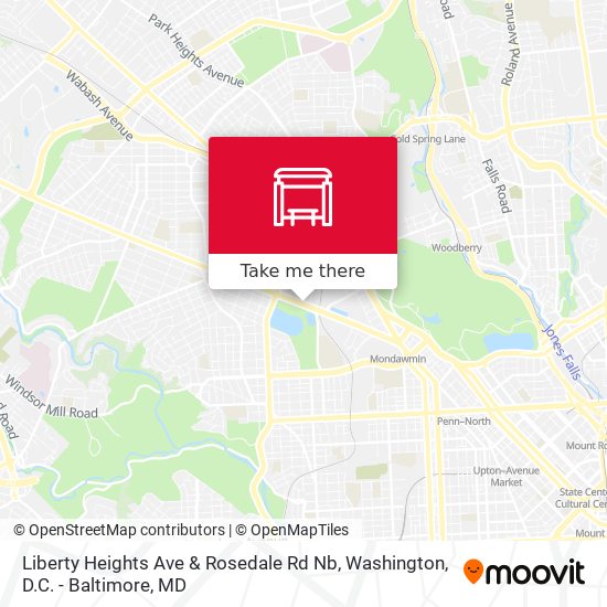 Mapa de Liberty Heights Ave & Rosedale Rd Nb