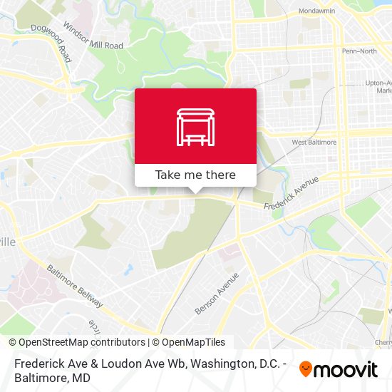 Frederick Ave & Loudon Ave Wb map