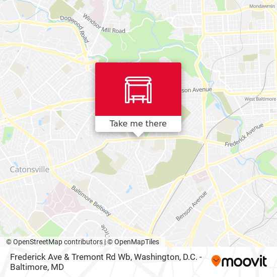 Frederick Ave & Tremont Rd Wb map