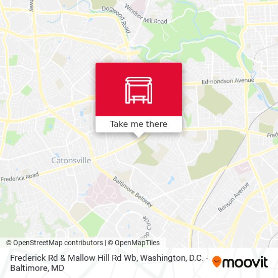 Frederick Rd & Mallow Hill Rd Wb map