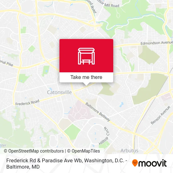 Frederick Rd & Paradise Ave Wb map