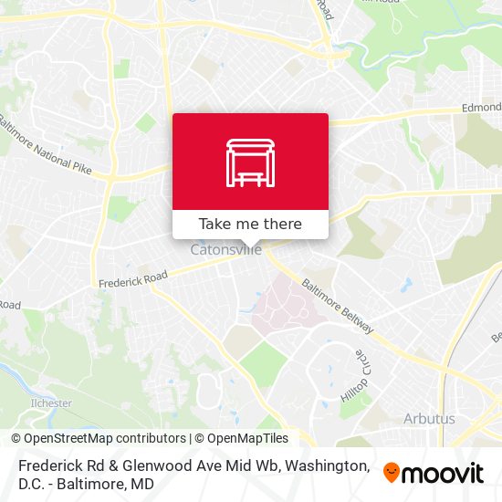 Frederick Rd & Glenwood Ave Mid Wb map