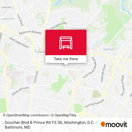 Goucher Blvd & Prince Rd FS Sb map
