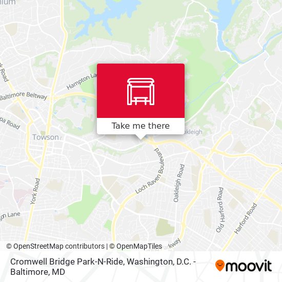 Cromwell Bridge Park-N-Ride map