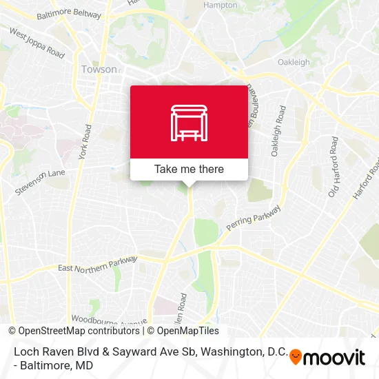 Loch Raven Blvd & Sayward Ave Sb map