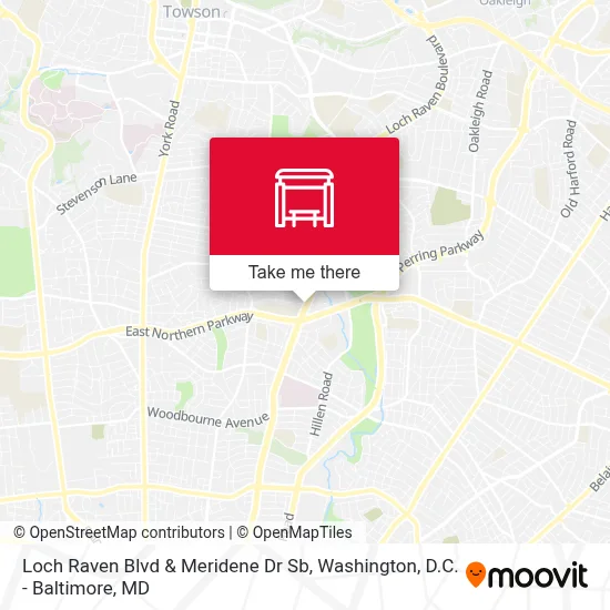 Loch Raven Blvd & Meridene Dr Sb map