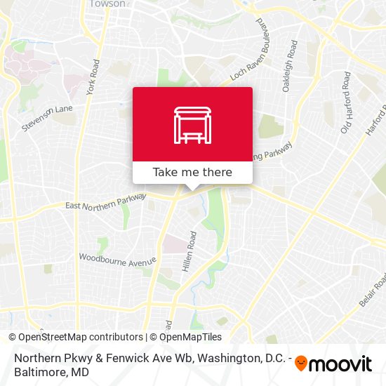 Northern Pkwy & Fenwick Ave Wb map