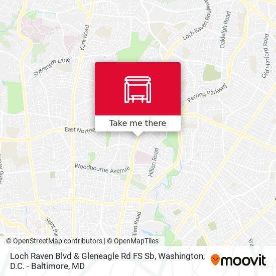 Loch Raven Blvd & Gleneagle Rd FS Sb map