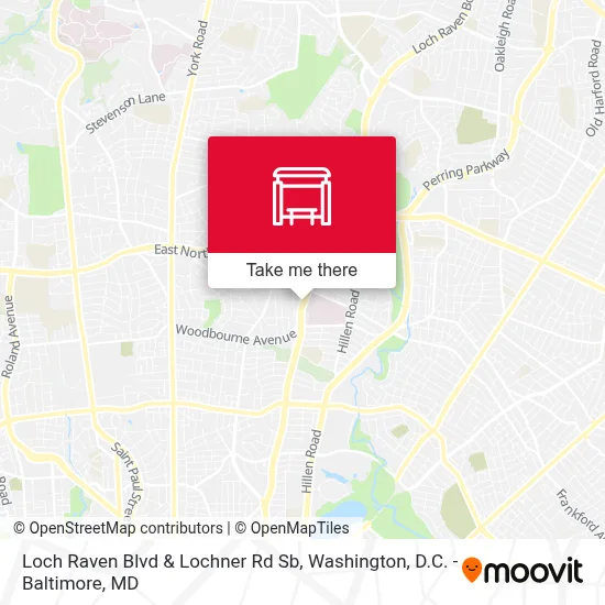 Loch Raven Blvd & Lochner Rd Sb map