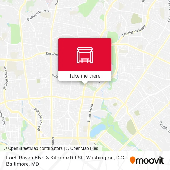 Loch Raven Blvd & Kitmore Rd Sb map