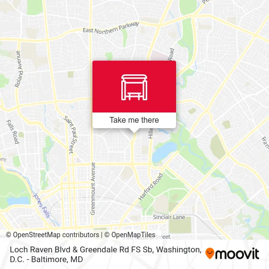 Loch Raven Blvd & Greendale Rd FS Sb map