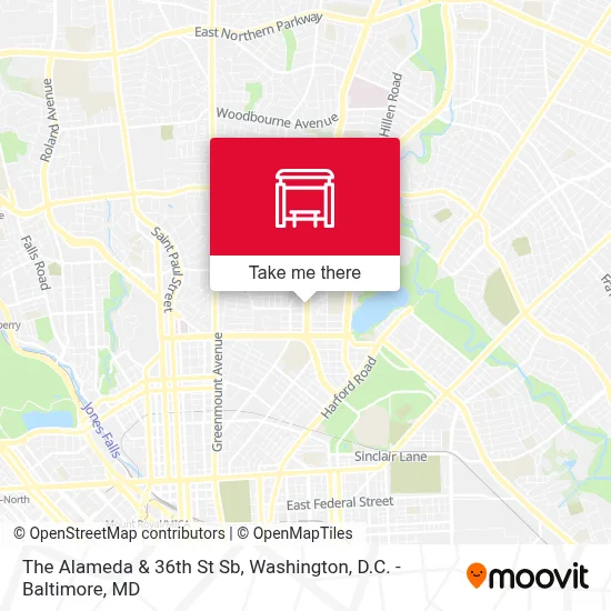 The Alameda & 36th St Sb map